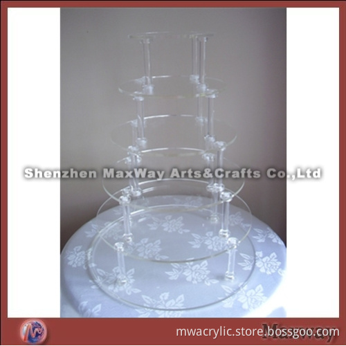 Transparent 6 Tiers Round Acrylic Cupcake Stand Low Price